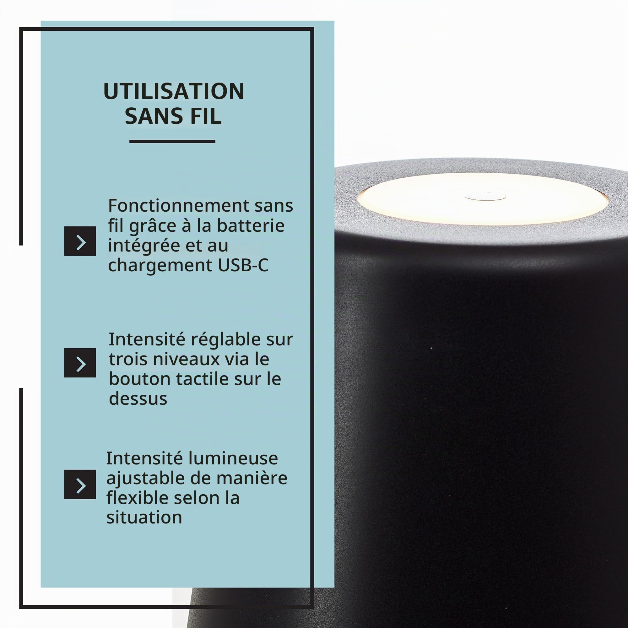 Lightbox LED Stehlampe innen & außen, schwarz, IP44 Lampe