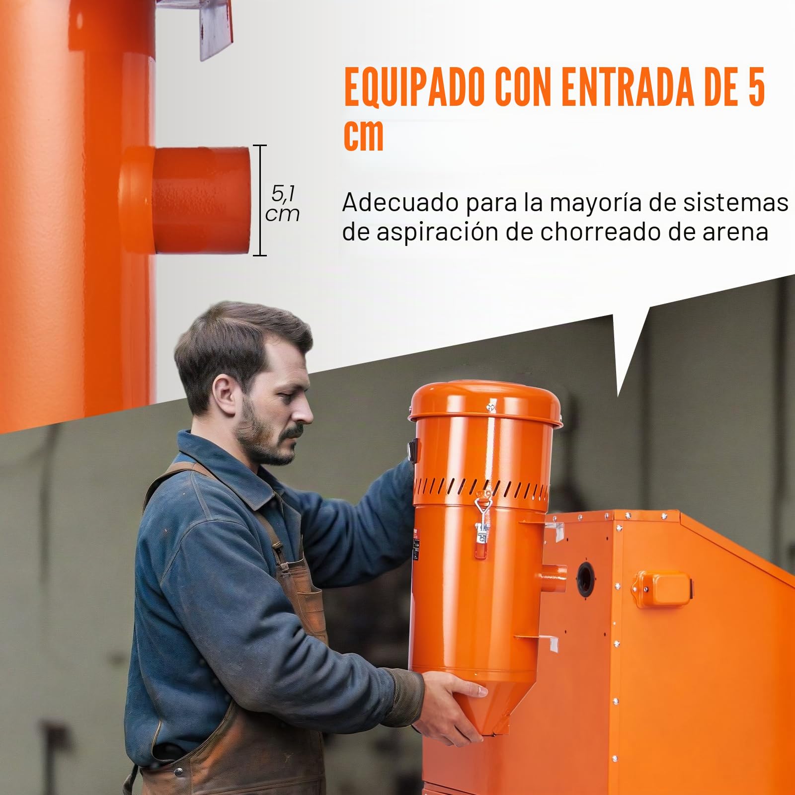 VEVOR Sistema de recolección de polvo, colector de polvo de 1450 W, con capacidad de 1,8 galones, colector de polvo, ajuste universal para gabinetes de chorro de arena