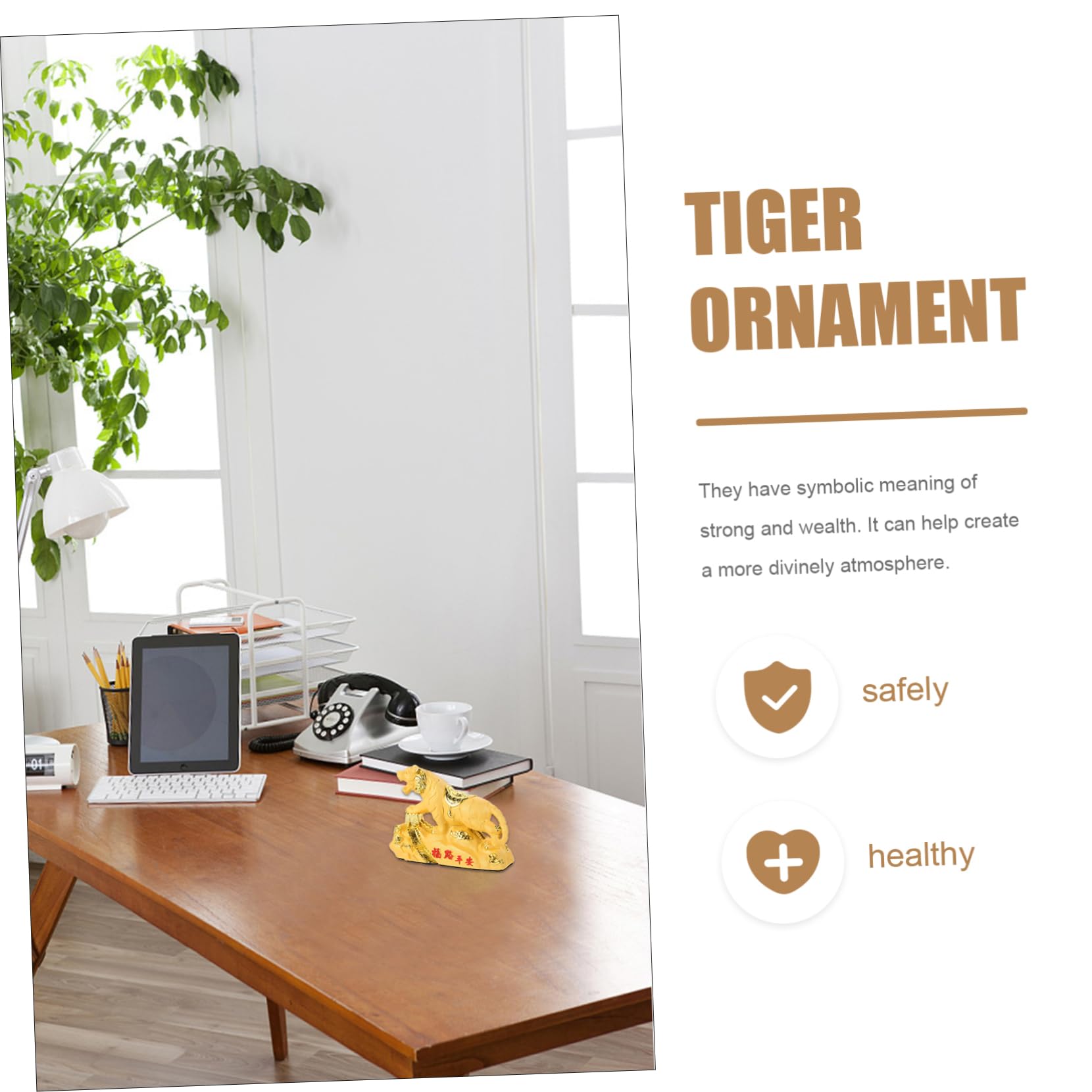 ORFOFE Harz Tiger Skulptur Ornament Home Decor Büro Schmücken Sternzeichen Tiger Kunst Tiere Figur Dekorative