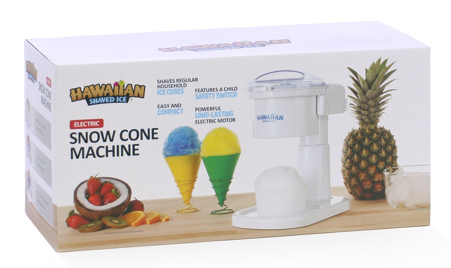 Hawaiian Shaved Ice KidFriendly Snow Cone Machine, 120V, White
