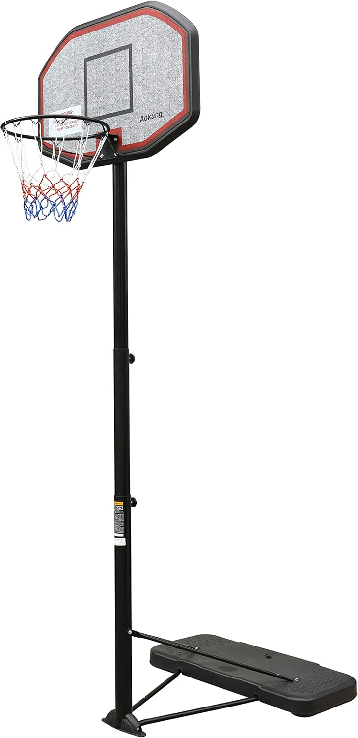 aokung Family Portable Basketball Hoop & Goals with 43" Impact Backboard Basketball System Height Adjustable 6.5ft - 10ft for Youth and Adults Indoor Outdoor : Sports & Outdoors