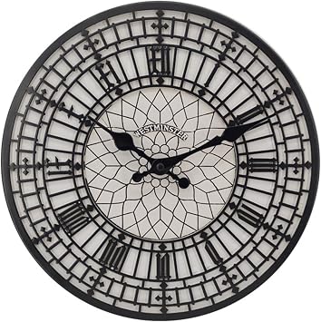 Indoor Outdoor Clock Garden Wall Clock, 12 Inch Large Waterproof Wall Clock Battery Operated Decorative Retro Wall Clock Vintage Resin Ornaments for Garden Patio Pool Kitchen Bathroom Home Decor