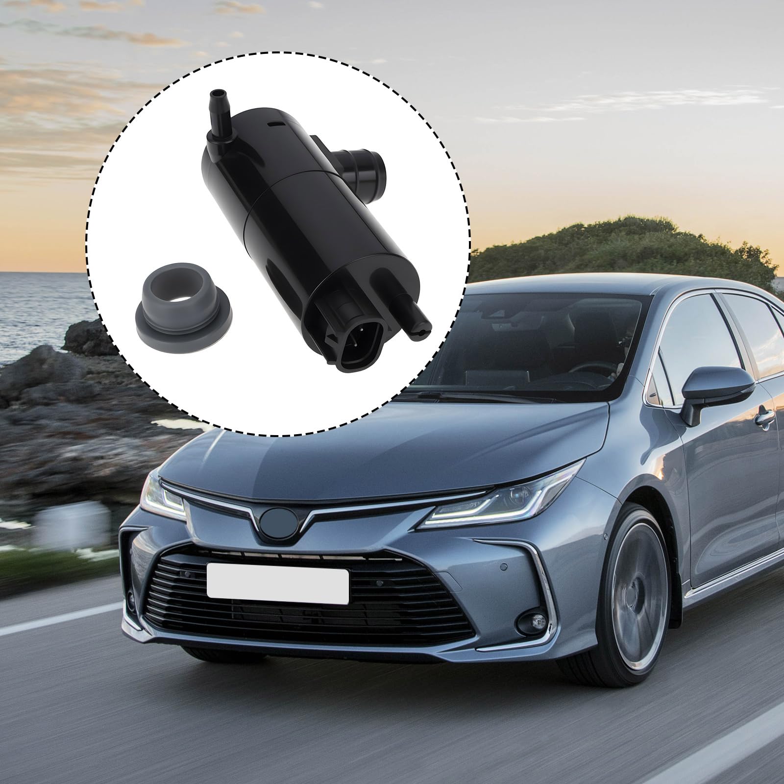 EMSea Pompa spryskiwacza przedniej szyby 85330-02080 kompatybilna z Toyota Corolla 2019-On, 8533002080 85330-02080