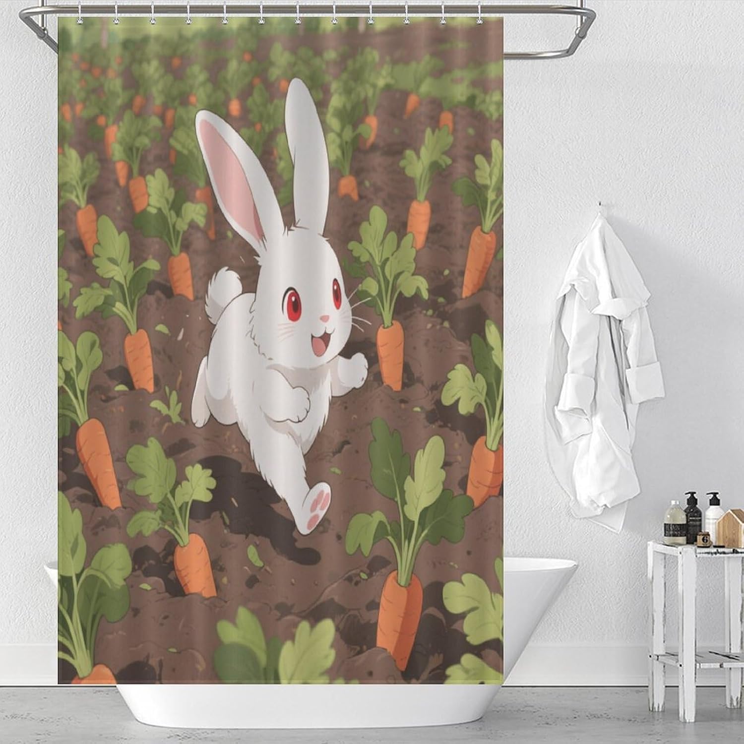 Shower Curtains Fabric Shower Curtain Liner Liner Showers Curtain Rabbit Showers Curtin Opaque for Privacy Protection Water Splash Protection High Aesthetics