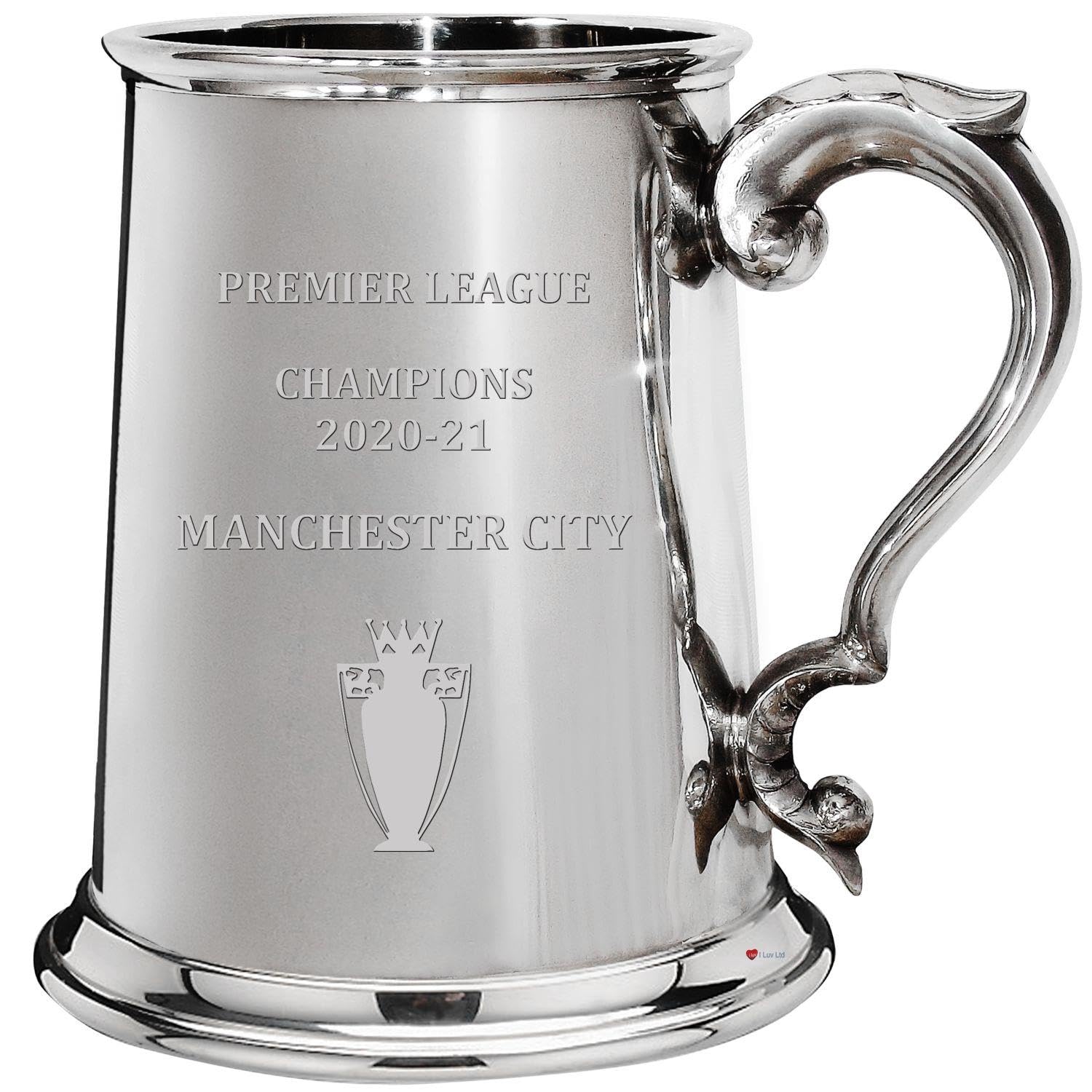 Jarra de estaño Man City campeones de la Premier League 2020-21 fabricada a mano