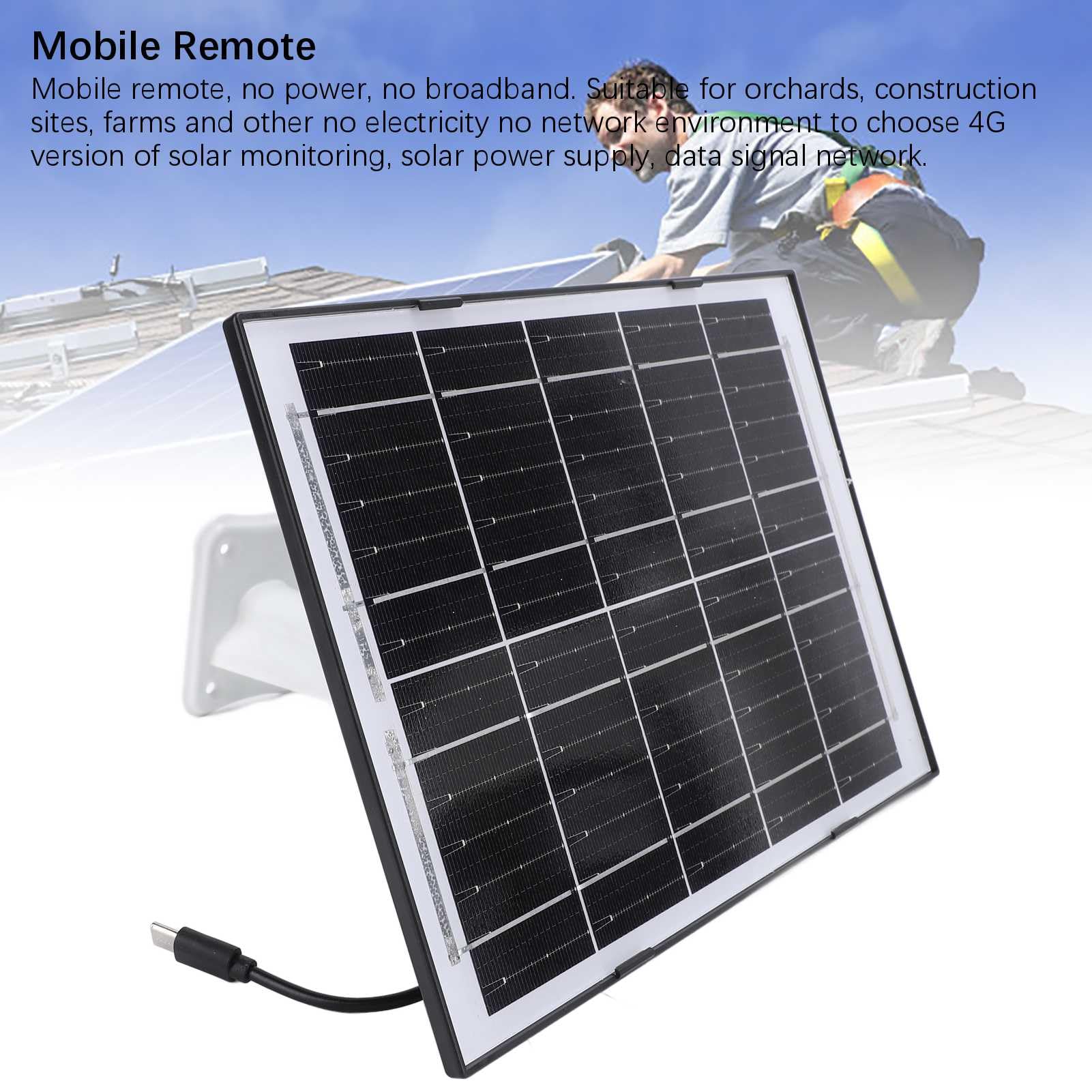 Telecamera di Sicurezza per Esterni, Telecamera di Sorveglianza Ad Energia Solare con Pannello Solare Telecamera di Sicurezza Domestica Portatile per Cantieri di Frutteti