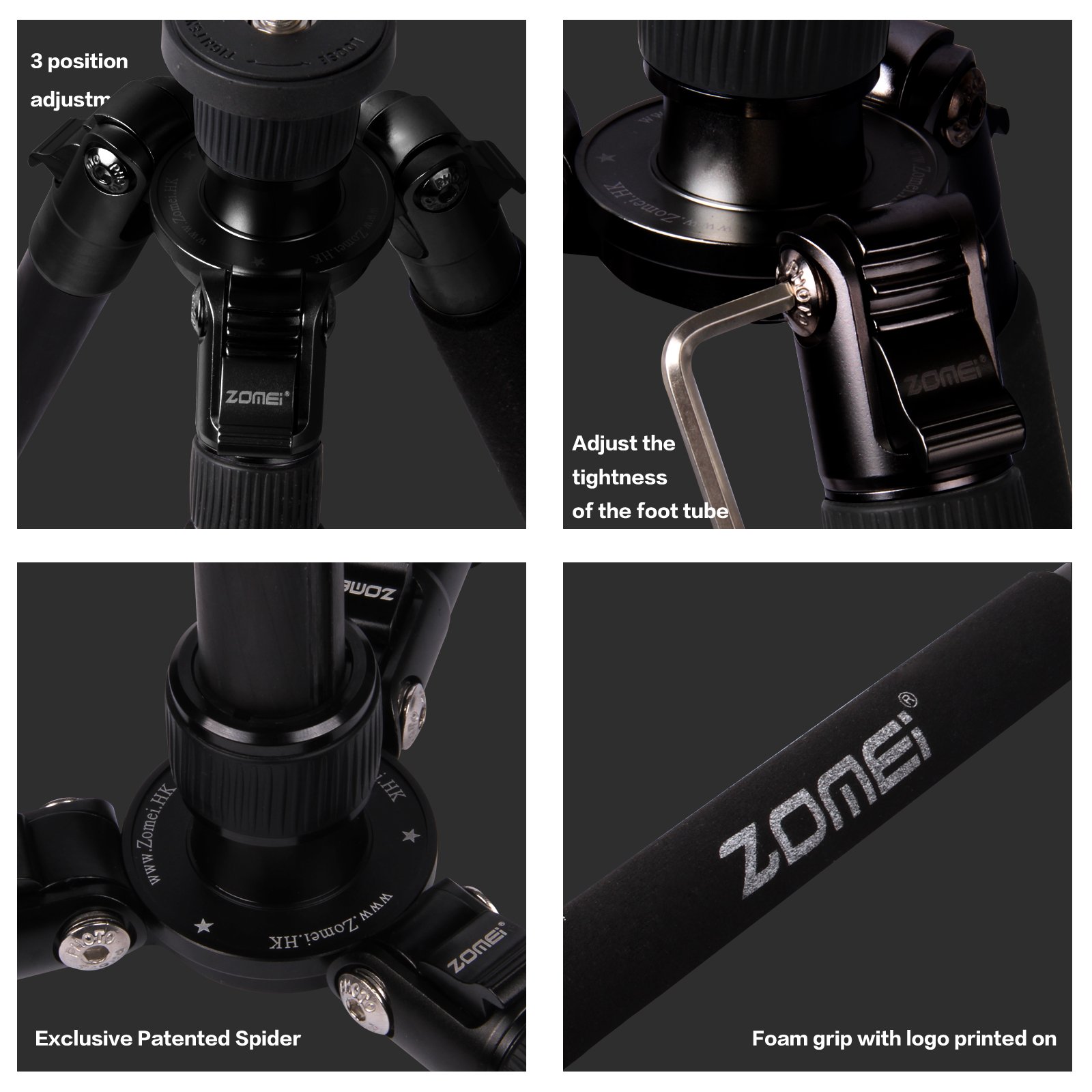 Zomei Z888C Carbon Fiber Tripod - Professional Camera Stand With Ball Head