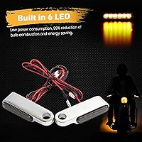 Vista 3 de evomosa Mini luz LED de señal de giro para motocicleta, 2 unidades, indicador universal para manillar, luz intermitente, lámpara intermitente