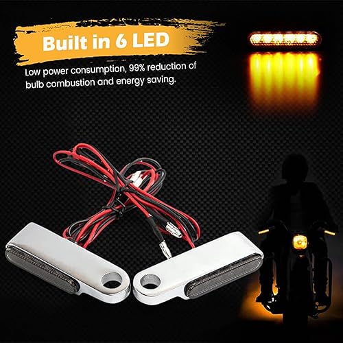 Miniatura 3 de evomosa Mini luz LED de señal de giro para motocicleta, 2 unidades, indicador universal para manillar, luz intermitente, lámpara intermitente con