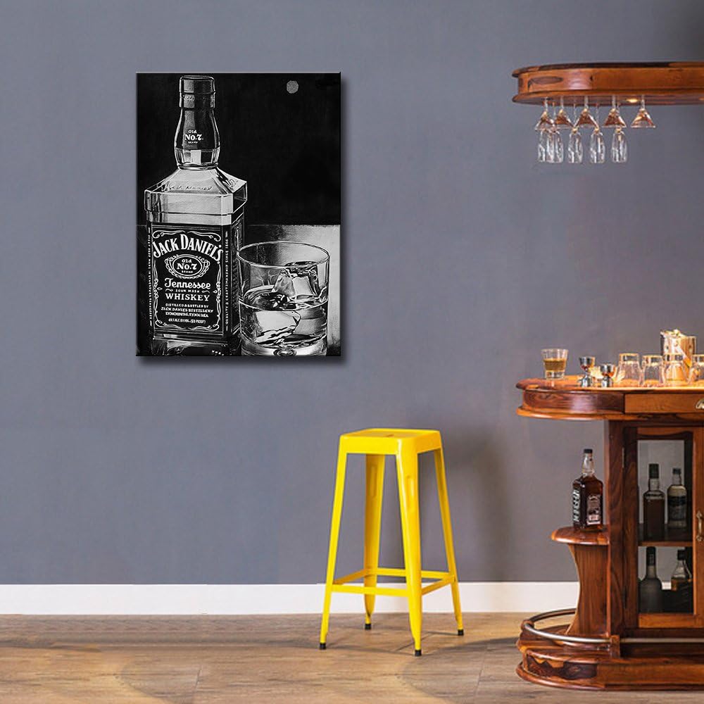 Black and White JD Art - Medium Size Ready To Frame Rolled Digital Art Print On Photographic Paper For Home Bar D?cor