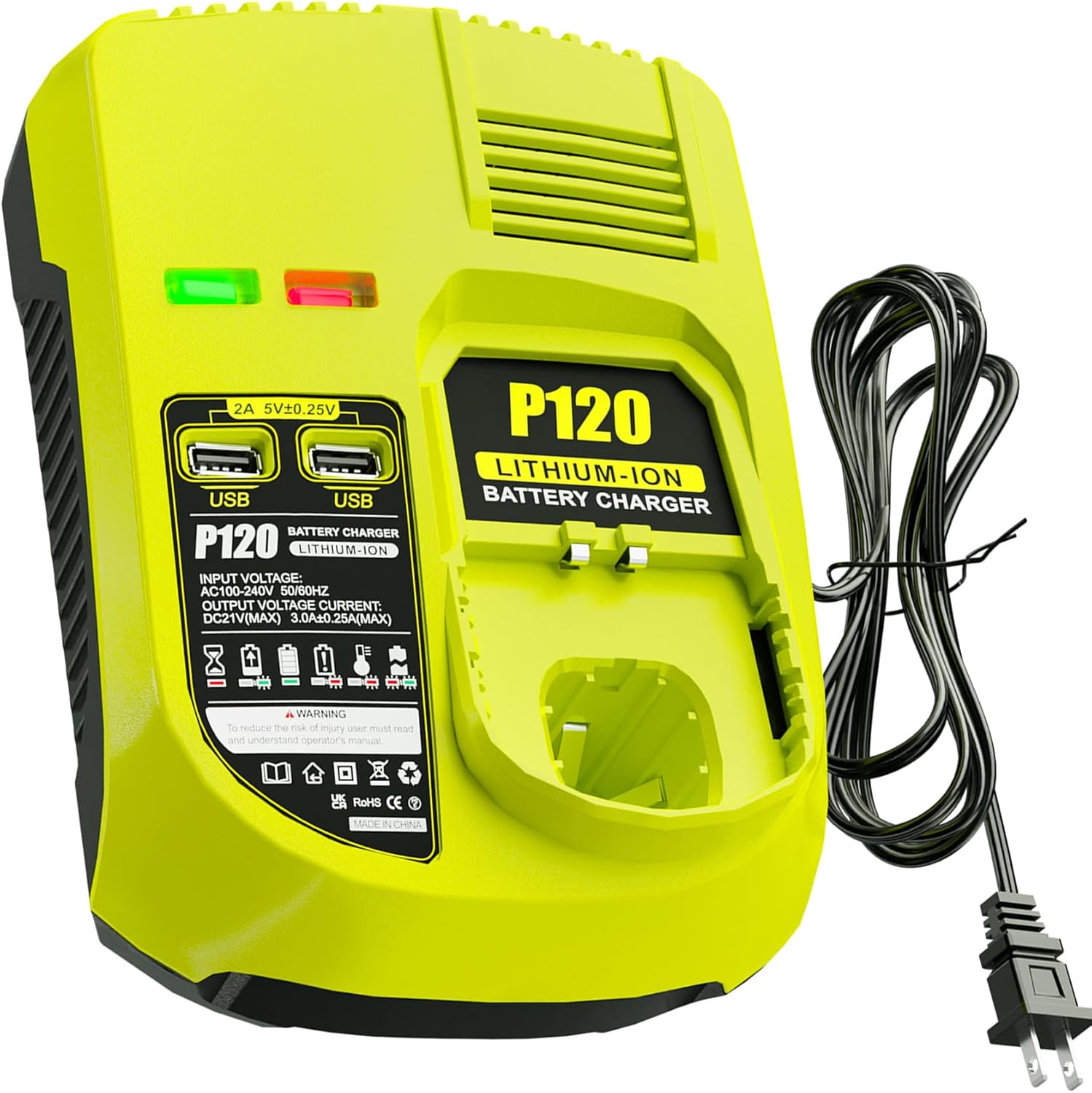 TenHutt 【Upgraded】 2Packs 6.0Ah Lithium Replacement for Ryobi 18V ONE+ Battery+Charger Combo