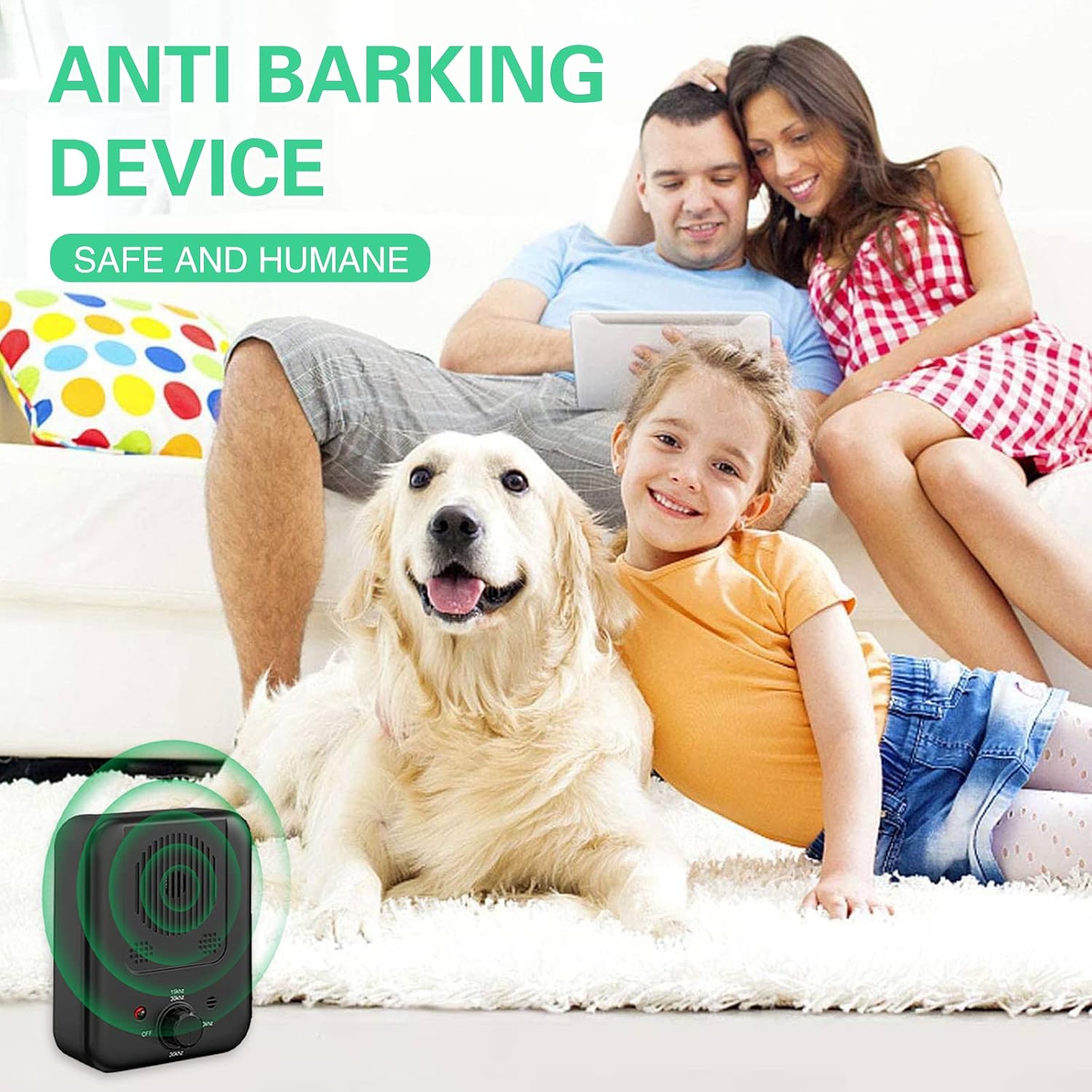 Anti Barking Device,3 Frequency Sonic Bark Deterrents,33Ft Dog Barking Deterrent Ultrasonic with 3 Adjustable Level, Dog Barking Deterrent Pet Behavior Training Tool (1PCS)