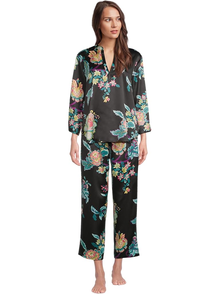Black Natori Festival - Satin Long Sleeve Pajama Set