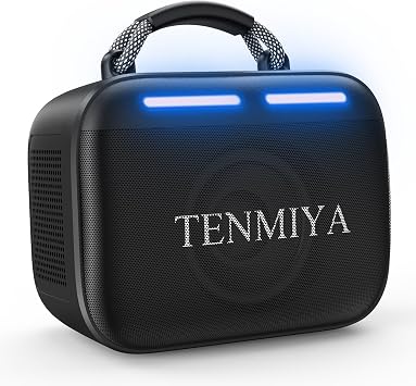 TENMIYA Portable Bluetooth Speaker Bluetooth 5.3 Wireless Speaker with Stereo Sound, TWS Pairing, 12-Hour Playtime, Home/Outdoor/Travel Speaker for Men Women Boys Girls Gift Black