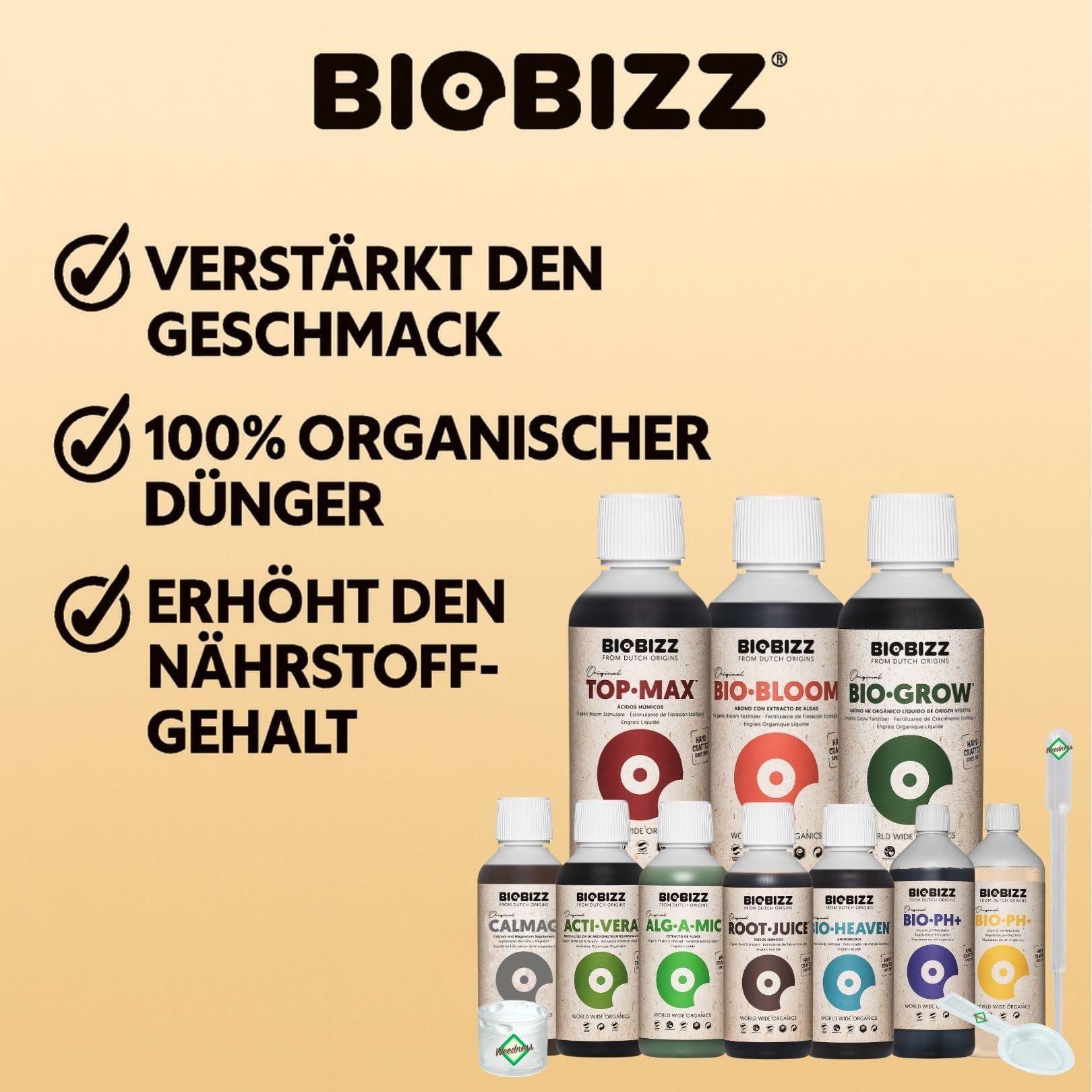 Weedness BioBizz Dünger All-Star Try Pack Big All - Grow Anbau Indoor Outdoor Naturdünger Bio Starter Orchideen Zimmerpflanzen