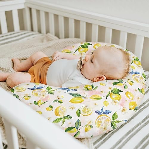 Miniatura 5 de Fundas de almohada de lactancia vintage para bebés con limones para niños y niñas, ramas de limón, hojas, flores, fundas de almohada de lactancia