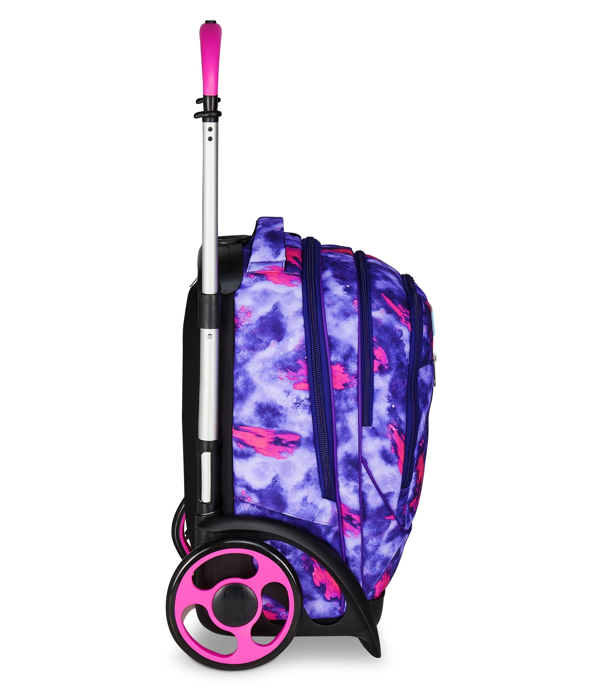 Seven Trolley Scuola Sganciabile Tyre, Viola, Zaino Con Carrello Sganciabile Da 40 L, Maxi Ruote e Crossover System, Maneggevole e Resistente, Scuola Elementare e Media, Zaino Bambina