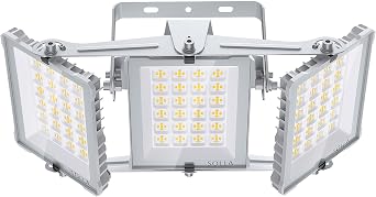 300W 2025 Plus New Upgraded LED Flood Light Outdoor, 30000LM Super Bright Stadium Lights, 6000K Daylight White, IP66 Waterproof, 3 Heads Adjustable Outdoor Floodlight for Yards, Arena, Garden