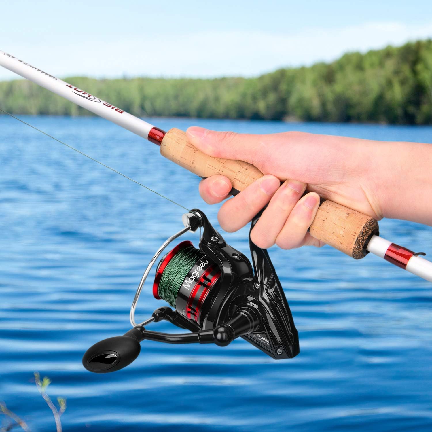 Magreel Spinning Reel Fishing Reel with Spare Plastic Spool, 10+1 Stainless Steel Shielded Bearings, High Gear Ratio7.1:1/6.7:1 CNC Aluminum Alloy Spool Large Rubber Knob