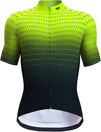 Lo.gas Maillot de ciclismo para hombre, manga cortalarga, camisas de ciclismo con cremallera completa con bolsillos, ropa de bicicleta de carretera