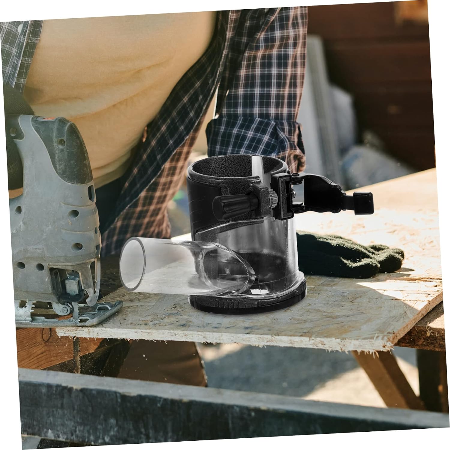 Hemobllo Router Trimmer Base Woodworking Accessories Dust Heat Dissipating Longevity