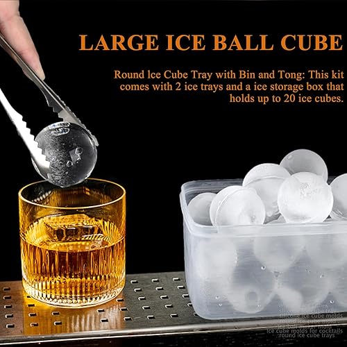 Miniatura 5 de Molde redondo para cubitos de hielo, 1.8 pulgadas x 8, molde para cubitos de hielo para whisky, bandeja circular para cubitos de hielo con tapa,