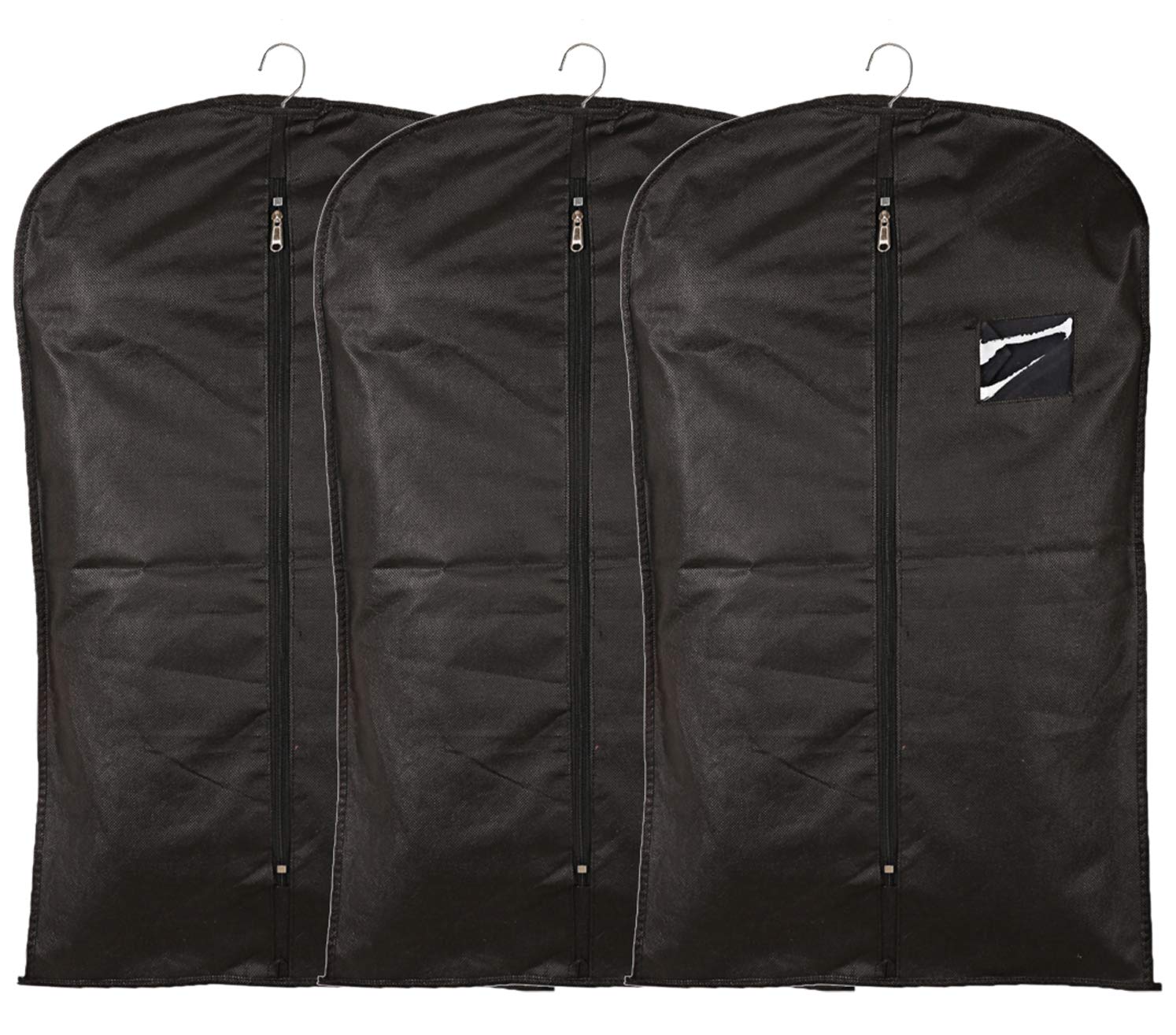 Kuber Industries Non Woven Hanging Garment Cover for Kids Pack of 3 (Black) Kuber Industries Non Woven Hanging Garment Cover for Kids Pack of 3 (Black)