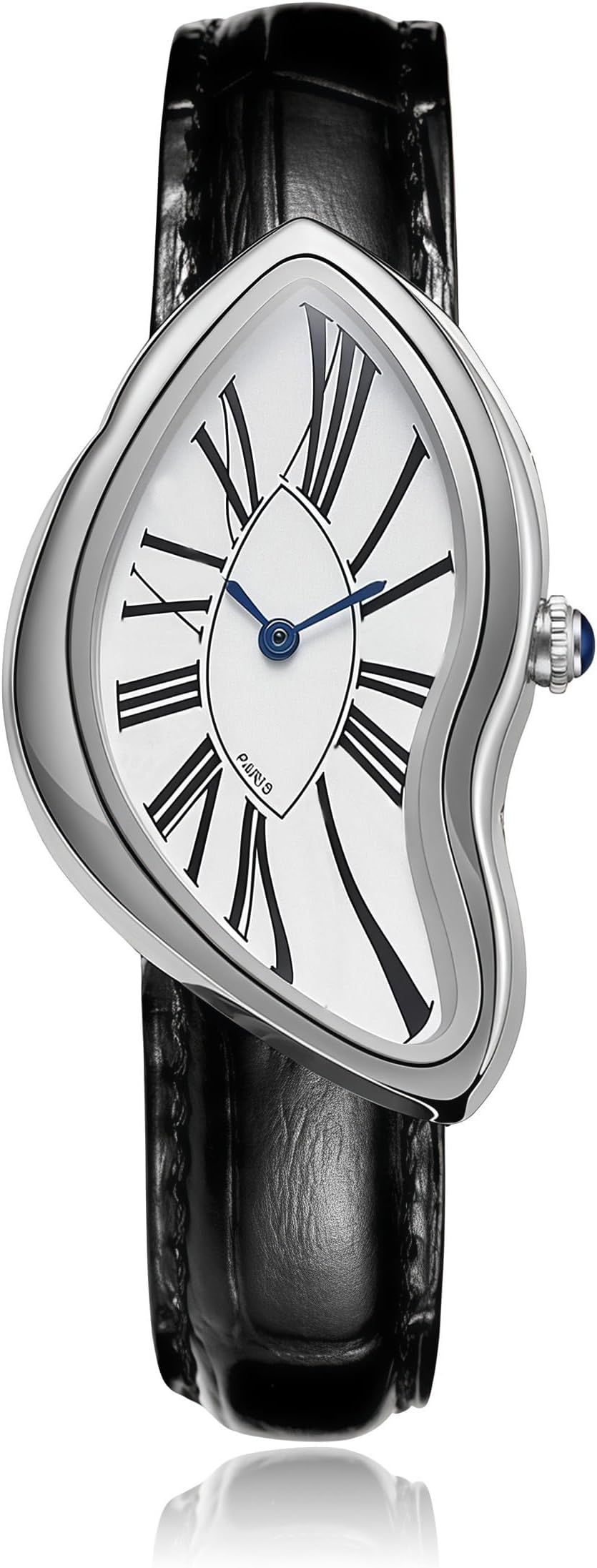 Creative Melting Luxury Unisex Watch Stylish Analog Quartz Wristwatch with Genuine Leather Strap, Roman Numeral Dial, Waterproof, Business Casual Dress Watch