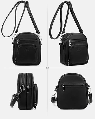 Miniatura 8 de FADEON Monederos pequeños para mujer, bolsos cruzados de cuero sintético de diseñador, mini bolso cruzado para viaje, bolsa de hombro, ranuras para