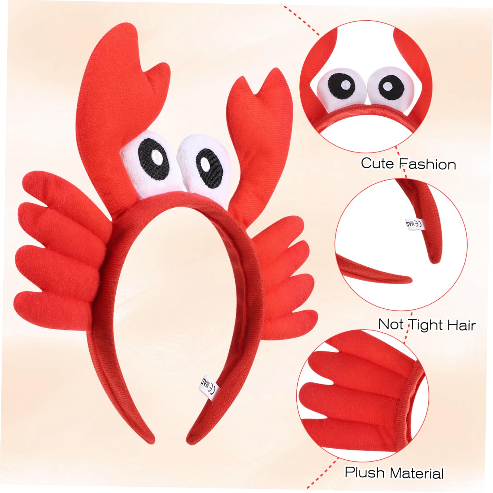 Zerodeko Diadema De Cangrejo Grande Para Niñas Accesorios De Cosplay Diademas Divertidas Para Fiestas Diseño Y Ligero Para Fotos Y Celebraciones 2 Piezas X 5