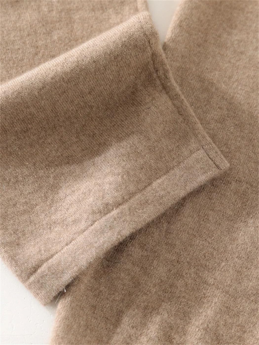 Men's 100% Cashmere Wide Leg Pants Elastic Waist Soft Comfortable Knitted Trousers Winter Thick Warm Sweatpants