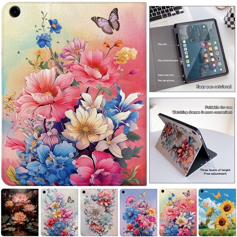 Protection Galaxy Tab S6 Lite 2024 SM-P620 étui tablette fleurs et papillons - 2