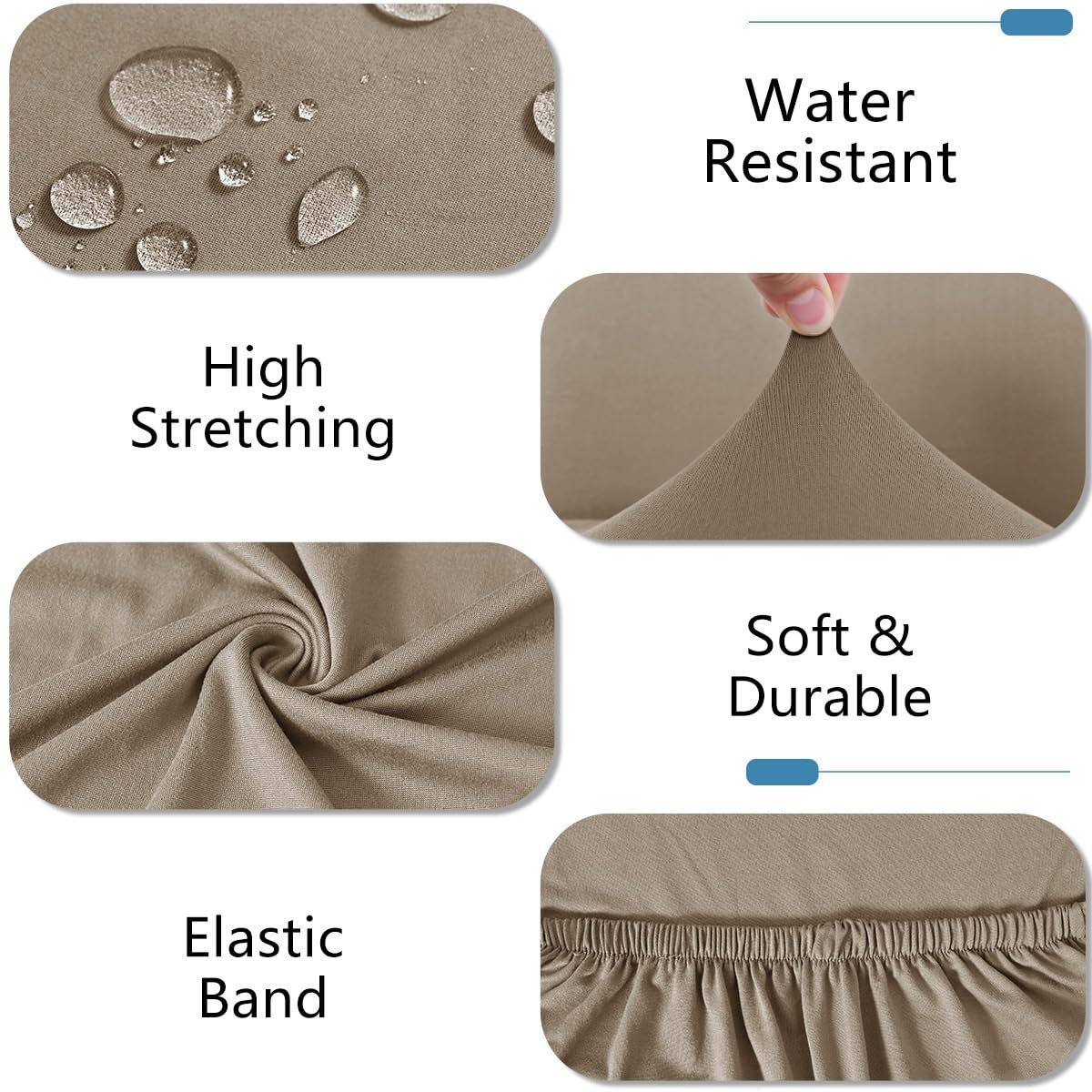 Fundas elásticas universales para sillas con brazos, paquete de 2 fundas decorativas con respaldo curvado para comedor, cocina, oficina, escritorio y sillas giratorias, lavables a máquina y