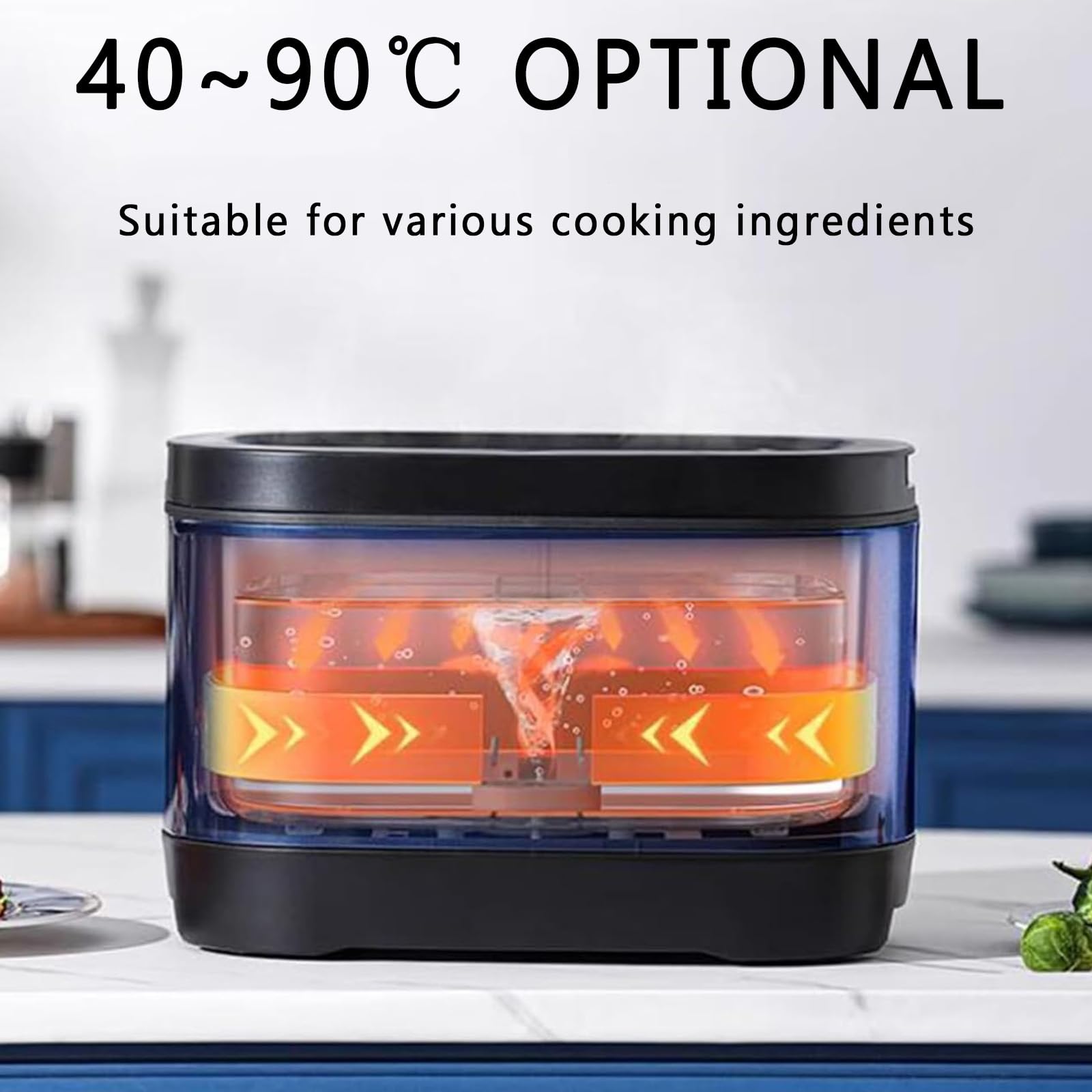 Olla De Cocción Al Vacío De Acero Inoxidable con Pantalla Táctil LED, Control De Temperatura De 40-90 °C Y Temporizador Inteligente De 24 Horas, Circulador De Agua 3D, para Carne