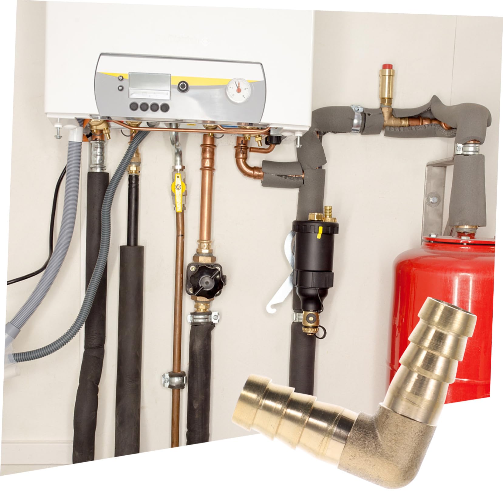Accesorios Pex 1/2 Codo 90° de Cobre 10 Piezas Amarillo | Conexión Rápida y Desmontaje Sencillo, Prevención de Fugas, para Latiguillos de Fontanería y Gas