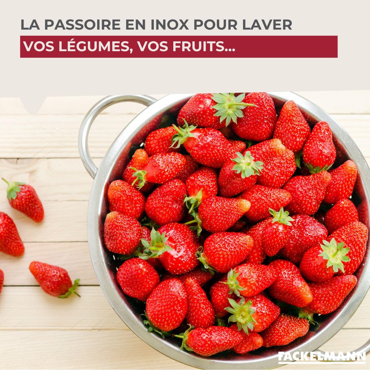 Fackelmann Passoire INOX Acier Inoxydable 24 x 11 cm Argenté