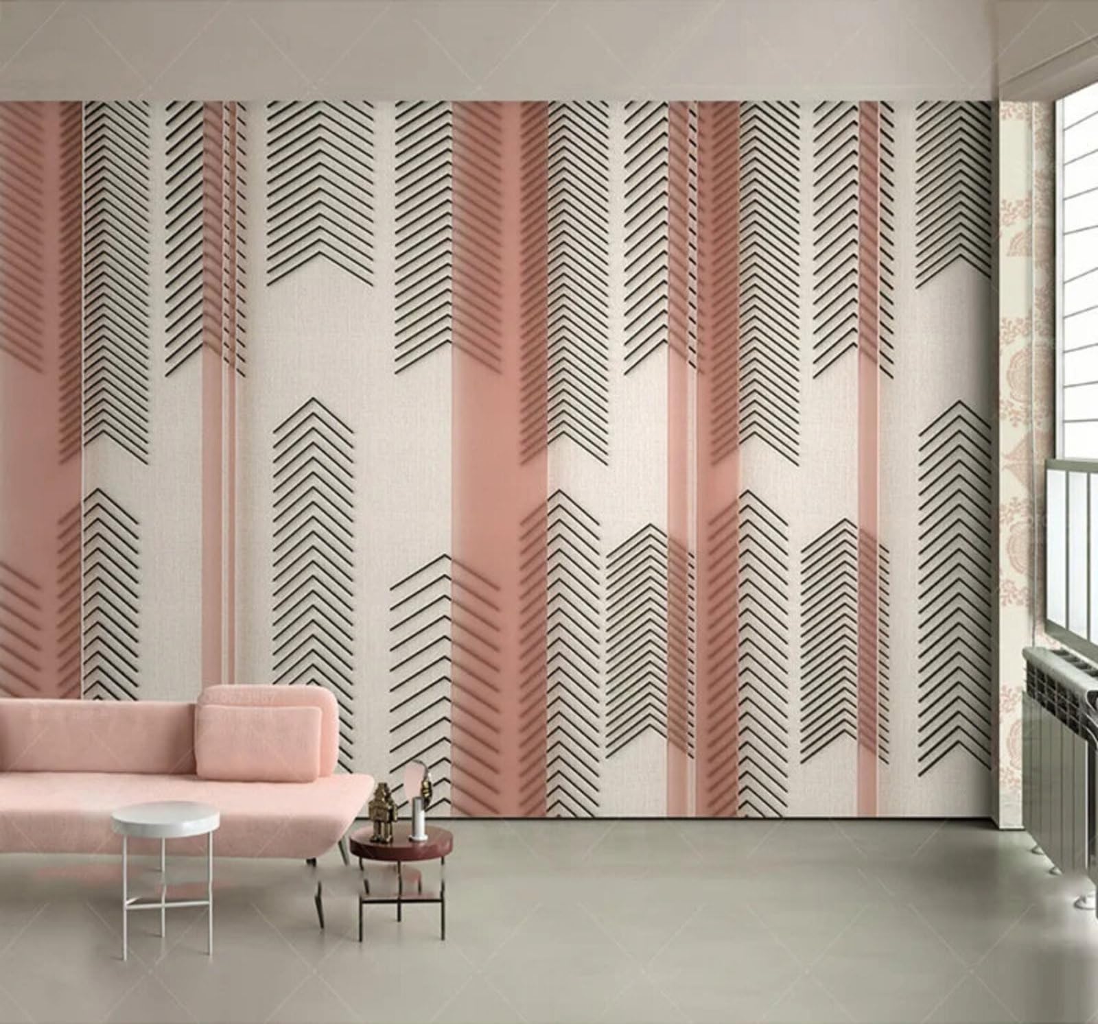 Creative Three Dimensional Geometric Striped Decorative 3D Wallpaper Easy Install Feature Office Living Room Sofa Bedroom TV Background Wall Decoration-250cm×170cm
