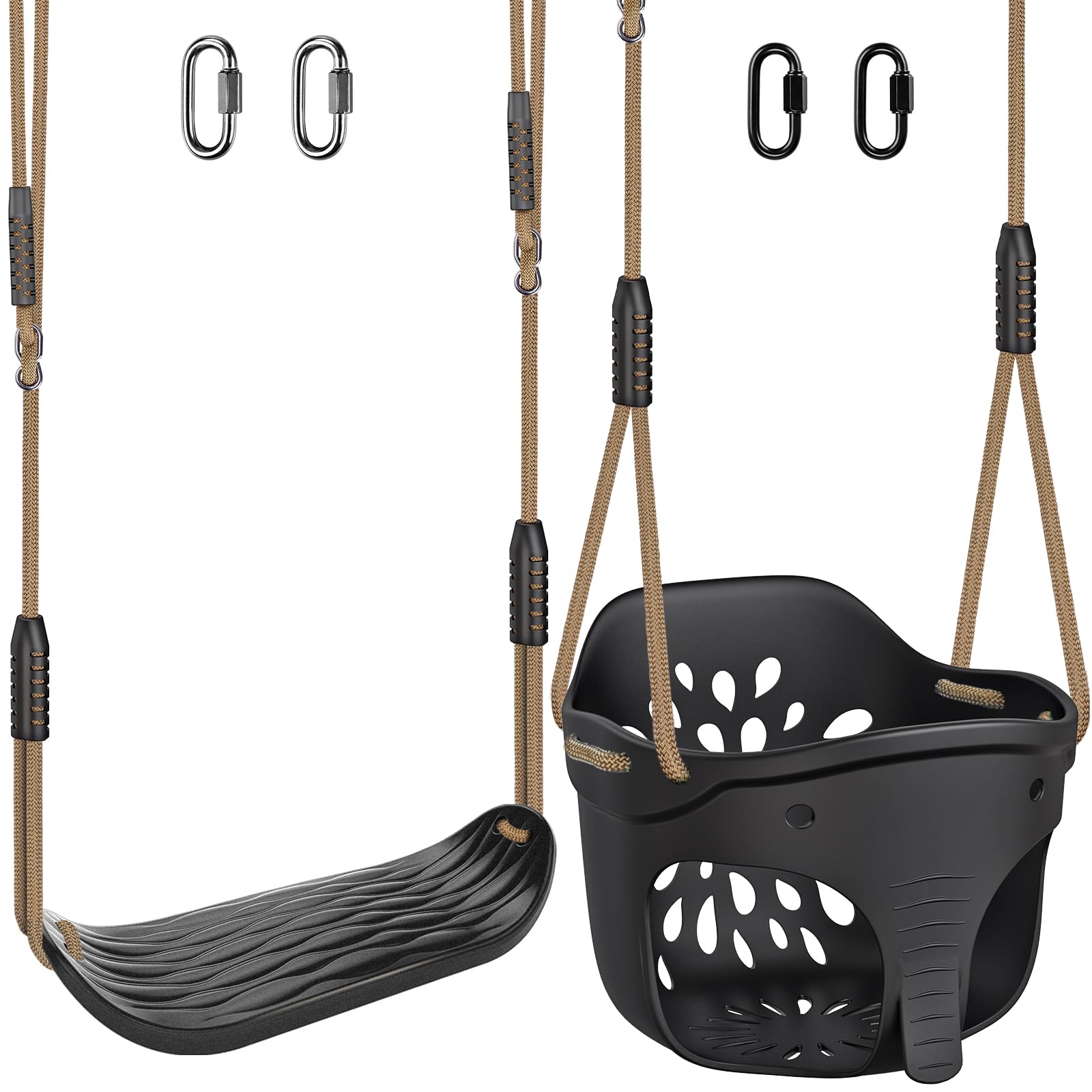 Dolibest Heavy Duty High Back Full Bucket Toddler Swing Set
