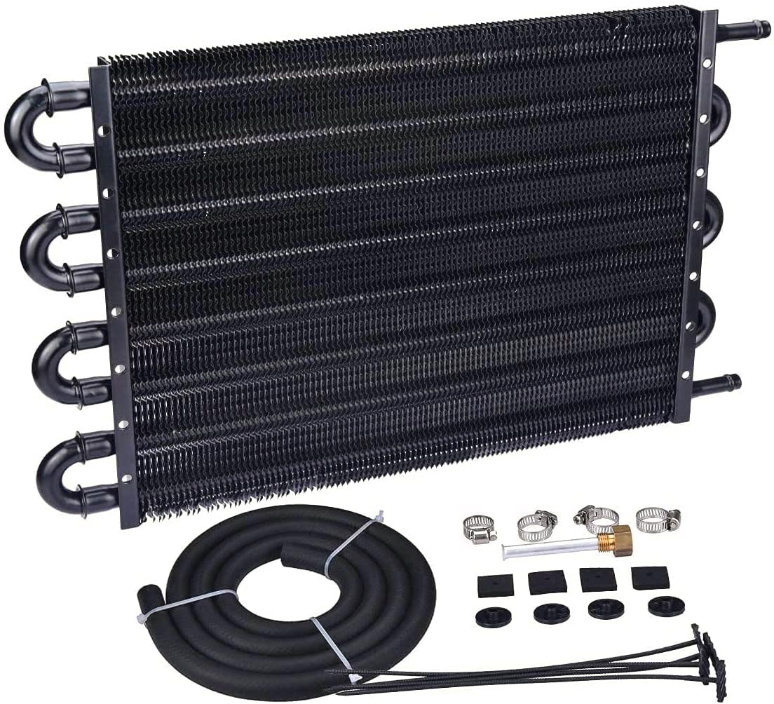 American Volt Universal 8 Pass Aluminum Engine Transmission Oil Cooler 6AN Size Fittings 3/8