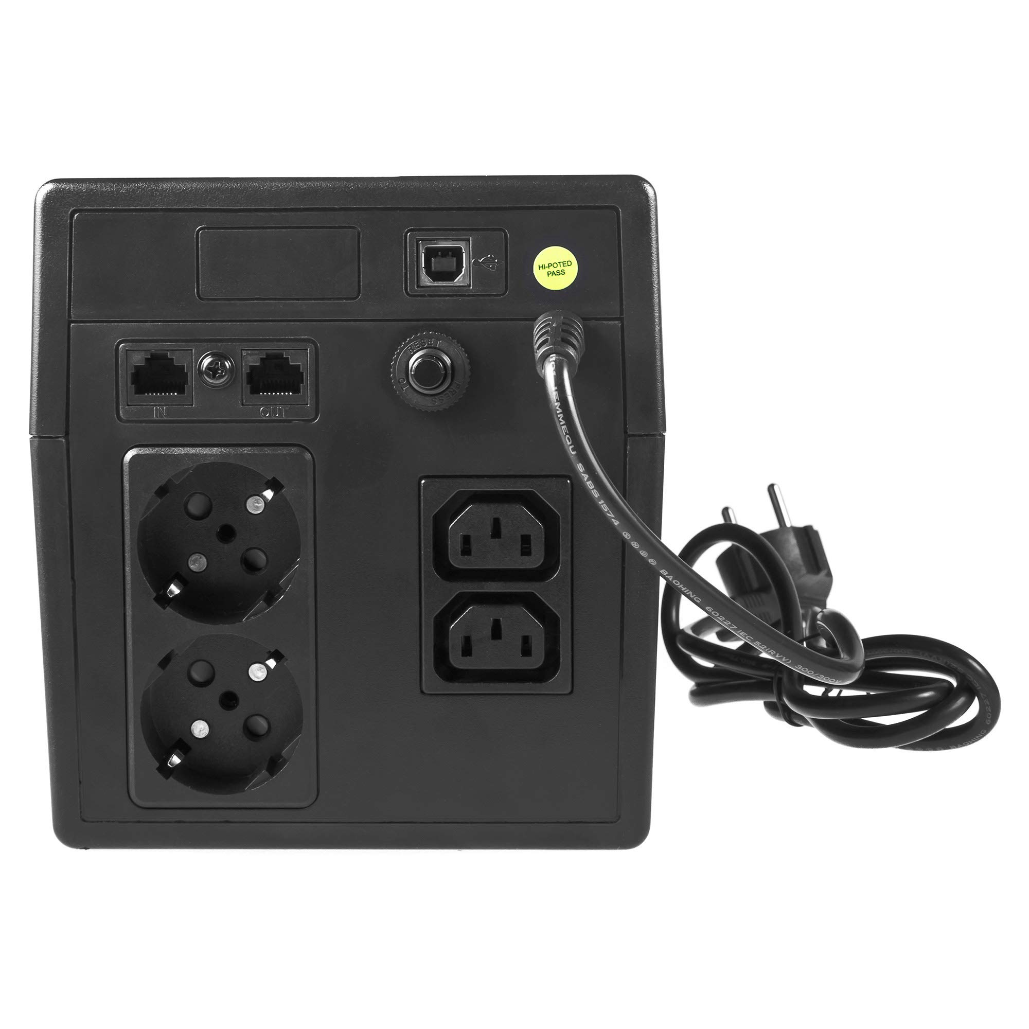 Green Cell® SAI Sistema de alimentación ininterrumpida UPS Potencia 1000VA (600W) 230V Fuente de alimentación Continua Line Interactive senoidal AVR USB/RJ45 2X Schuko 2X IEC Tomas con Pantalla LCD