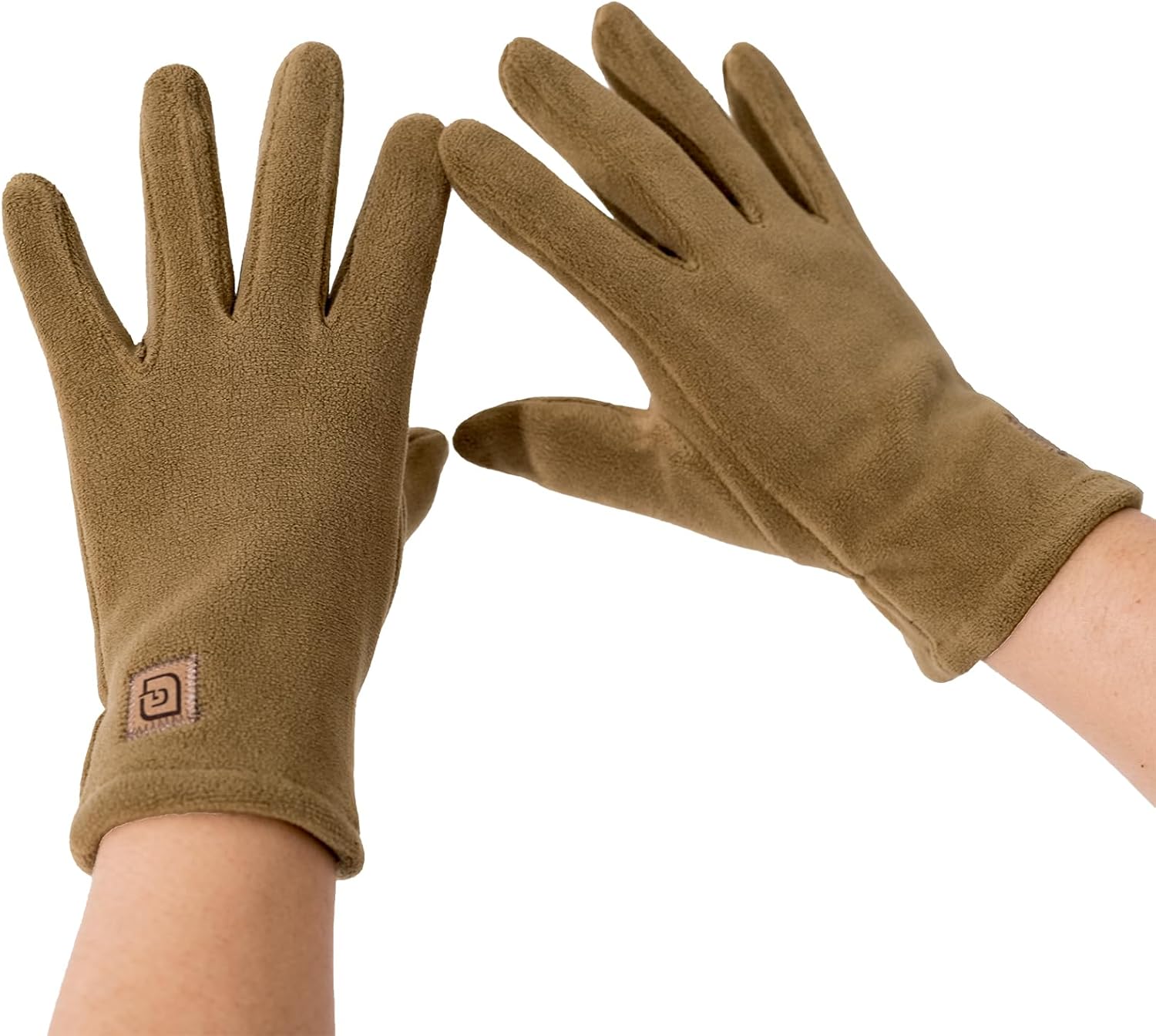 Stretchable Men's Winter Gloves Lightweight Single-Layer Thermal Touchscreen Gloves with Soft Microfleece Relaxed Fit