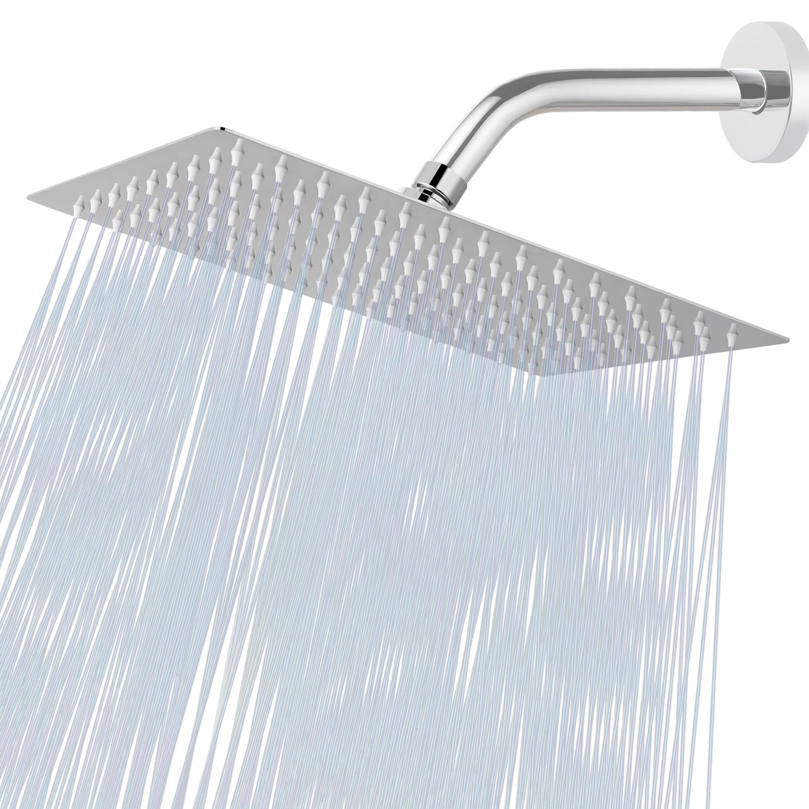Soffione Doccia a Pioggia Extra Large in Acciaio Inossidabile, 30x20 cm Cromato, Montaggio Soffitto Parete