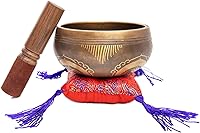 Vista 5 de HIMALAYAN BAZAAR - Juego de cuencos tibetanos de 4 pulgadas, fácil de tocar, auténtico, hecho a mano para meditación, sonido de 7 chakras, curación