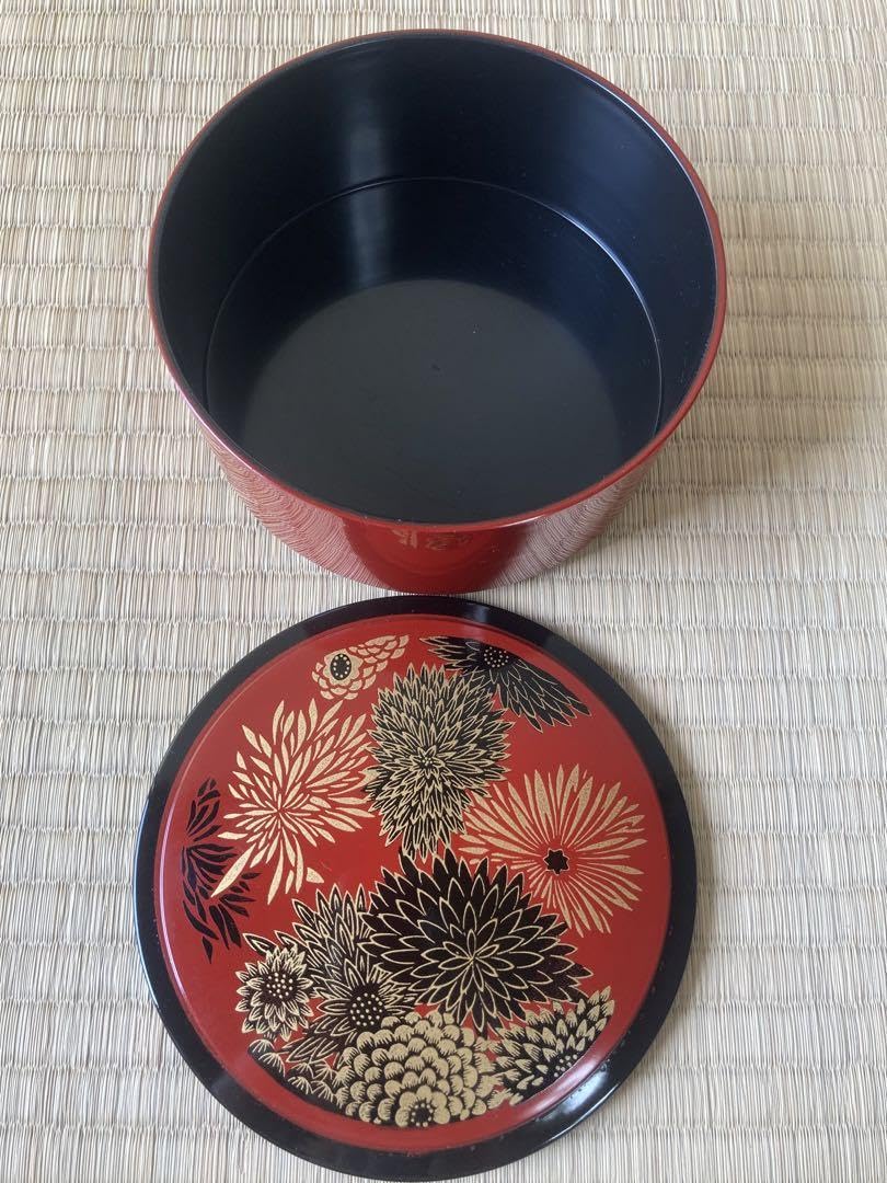 山中漆器　竹桶　ちらし 山中漆器竹桶ちらし