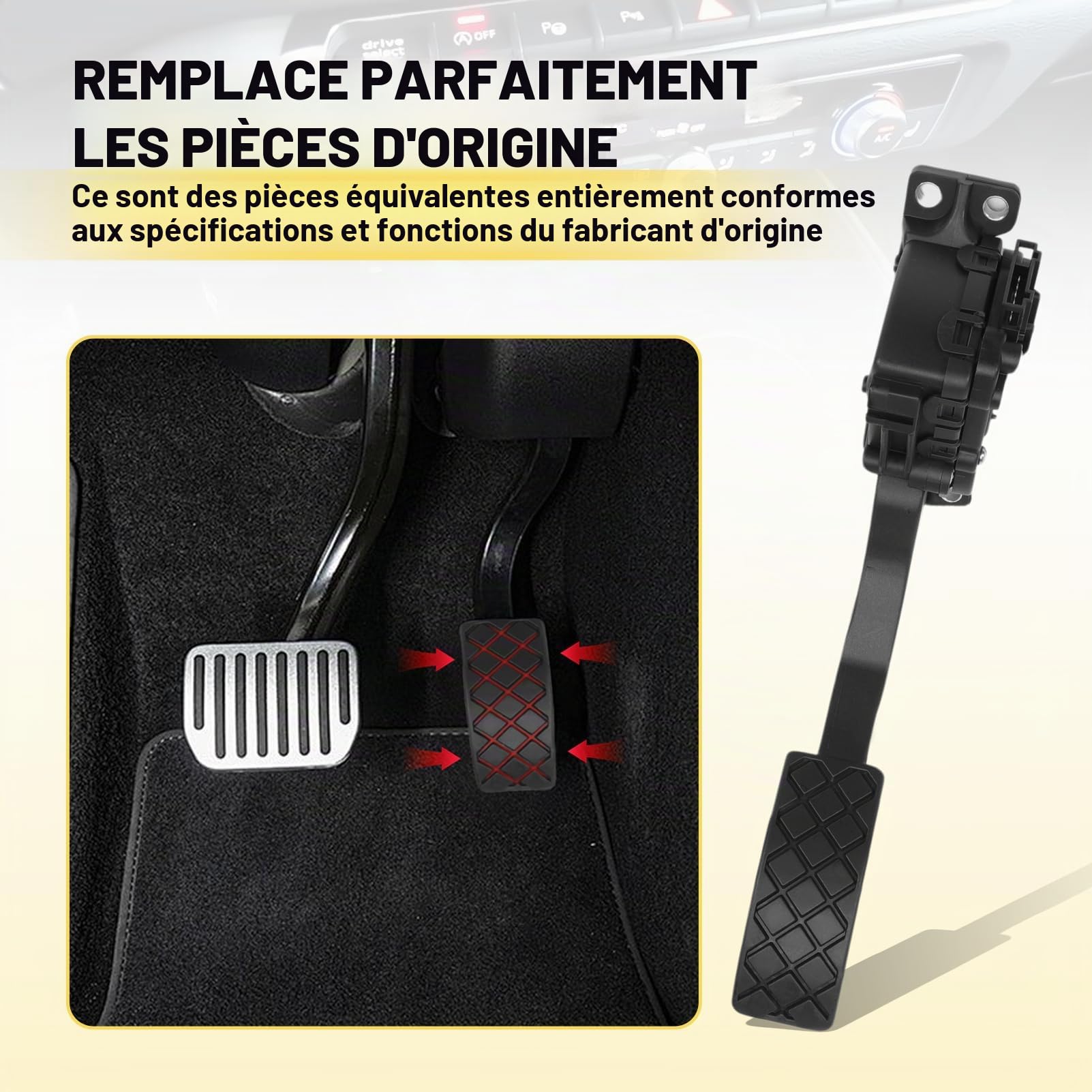 Pédale D'accélérateur 6Q1721503M compatible avec Polo 9N Golf IV Ibiza III Leon A3 Fabia Octavia, 1J1721503H