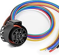 Vista 12 de Nilight Adaptador de Remolque de Cuchilla RV de 7 Pines Redondo a 7 Vías Conector Arnés de Cableado Adaptador Eléctrico Conector de Enchufe