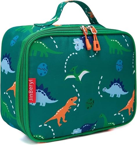 JinBeryl Lonchera tĂ©rmica para niños y niños, tamaño para preescolar, jardĂn de infantes o viajes, color verde dinosaurio JinBeryl Lonchera tĂ©rmica para niños y niños, tamaño para preescolar, jardĂn de infantes o viajes, color verde dinosaurio