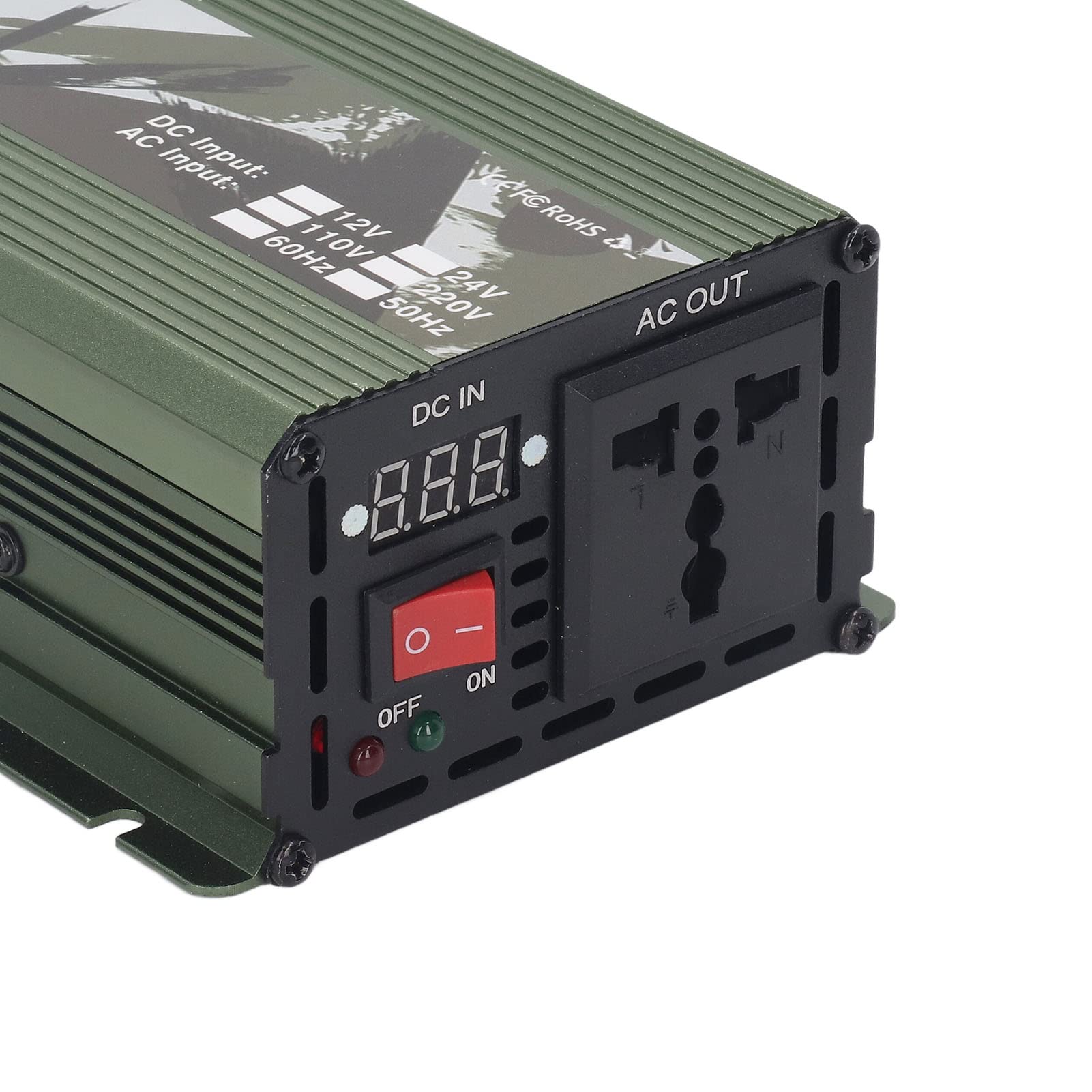 EMUKOEP Inversor de Corriente para Coche DC12V a AC220V 2000W Convertidor Sinusoidal con Ventilador de Refrigeración