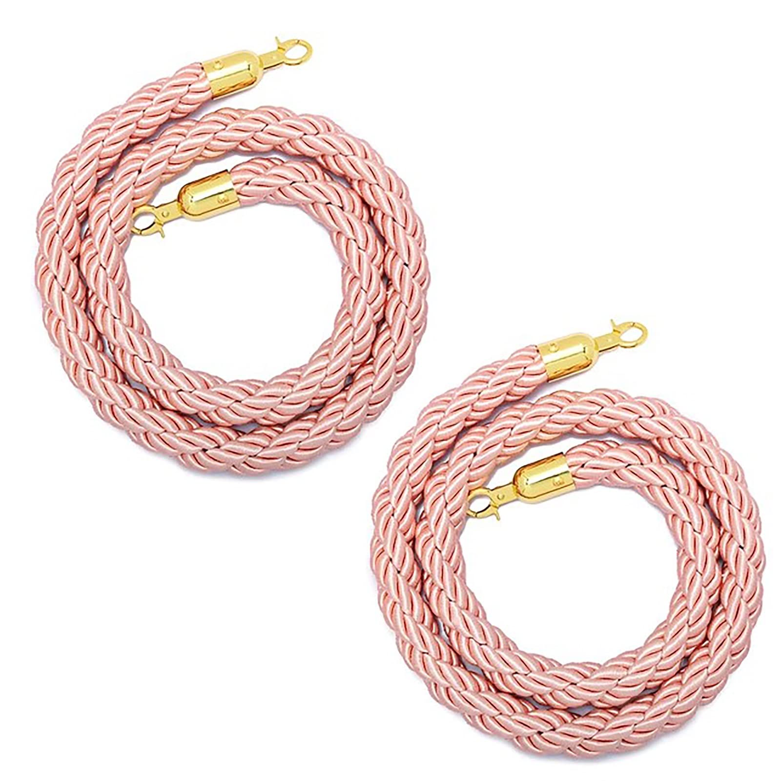 Cordes de sécurité roses 3m barrière guidage public à crochets dorés pour événementiel