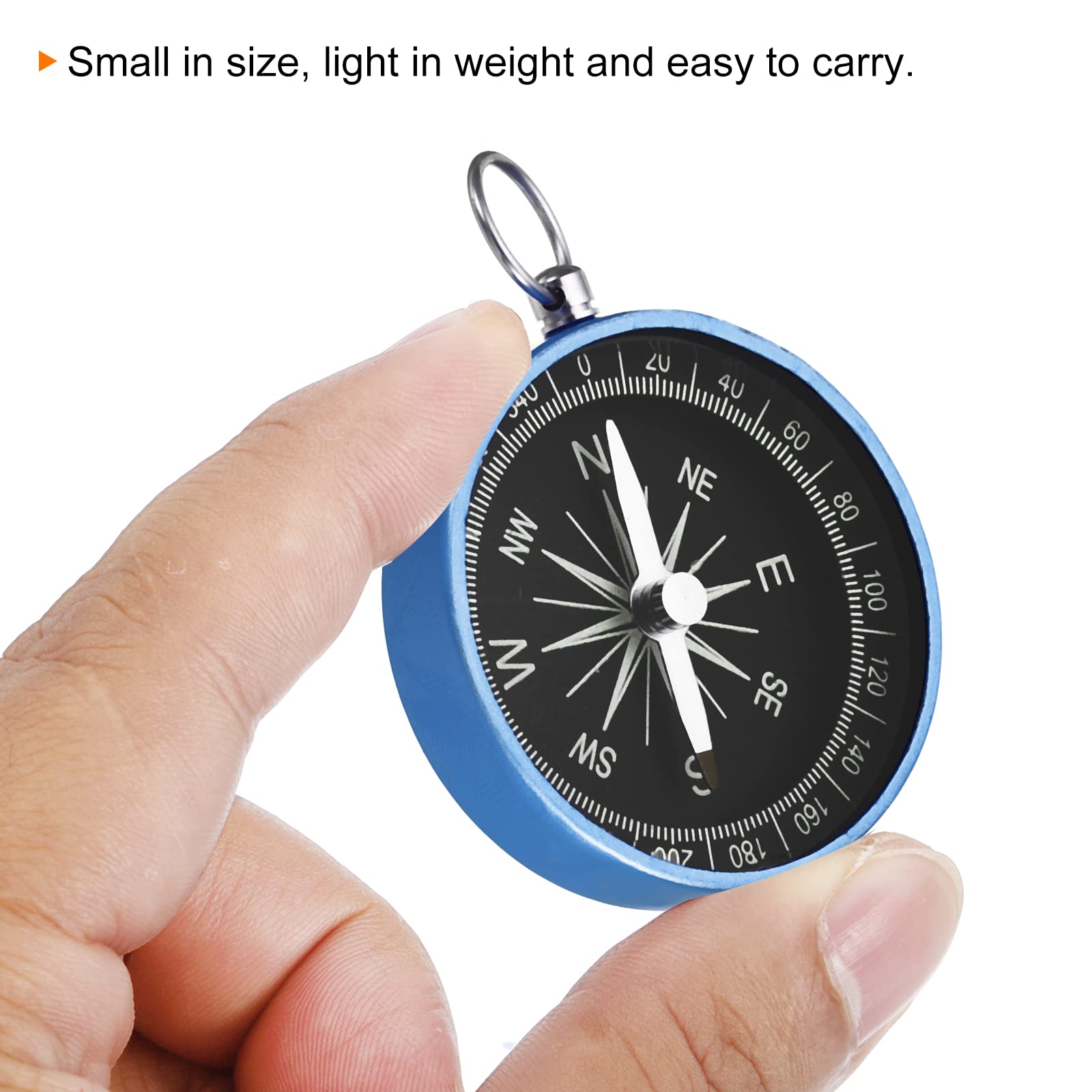 Petite Boussole De Poche Uxcell Avec Porte-clés - Noir, Pour Camping Et Sports Outdoor